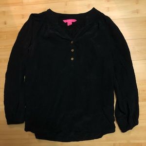 Black Elsa Silk Lilly Pulitzer Top